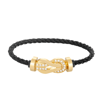 [Kincade Jewelrys]CHANCE LARGE 8 FIGURE BUCKLE HALF DIAMOND BRACELET GOLD
