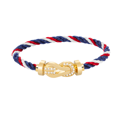 [Kincade Jewelrys]CHANCE LARGE 8 FIGURE BUCKLE HALF DIAMOND BRACELET GOLD
