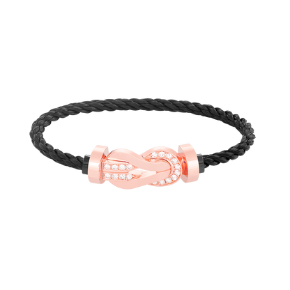 [Kincade Jewelrys] PULSERA GRANDE DE OCHO FIGURAS CON HEBILLA DE MEDIO DIAMANTES EN ORO ROSA