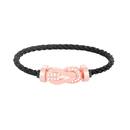 [Kincade Jewelrys]CHANCE LARGE 8 FIGURE BUCKLE HALF DIAMOND BRACELET ROSE GOLD