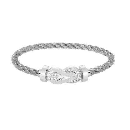 [Kincade Jewelrys]CHANCE LARGE 8 FIGURE BUCKLE HALF DIAMOND BRACELET SILVER