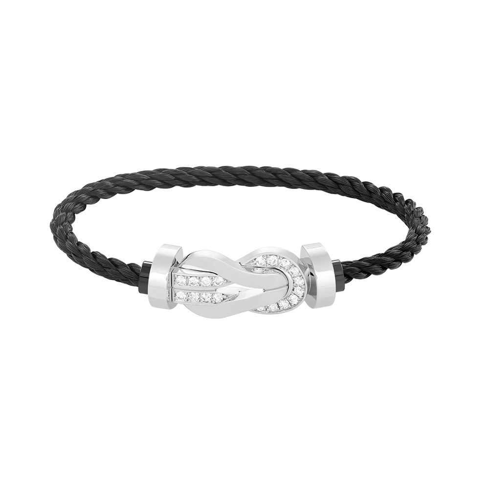 [Kincade Jewelrys]CHANCE LARGE 8 FIGURE BUCKLE HALF DIAMOND BRACELET SILVER