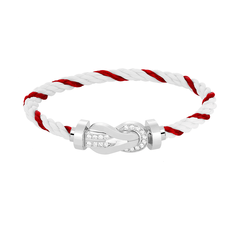 [Kincade Jewelrys]CHANCE LARGE 8 FIGURE BUCKLE HALF DIAMOND BRACELET SILVER