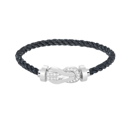 [Kincade Jewelrys]CHANCE LARGE 8 FIGURE BUCKLE HALF DIAMOND BRACELET SILVER