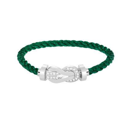 [Kincade Jewelrys]CHANCE LARGE 8 FIGURE BUCKLE HALF DIAMOND BRACELET SILVER