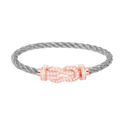 [Kincade Jewelrys]CHANCE LARGE 8 FIGURE BUCKLE FULL DIAMOND BRACELET ROSE GOLD