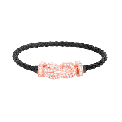 [Kincade Jewelrys]CHANCE LARGE 8 FIGURE BUCKLE FULL DIAMOND BRACELET ROSE GOLD
