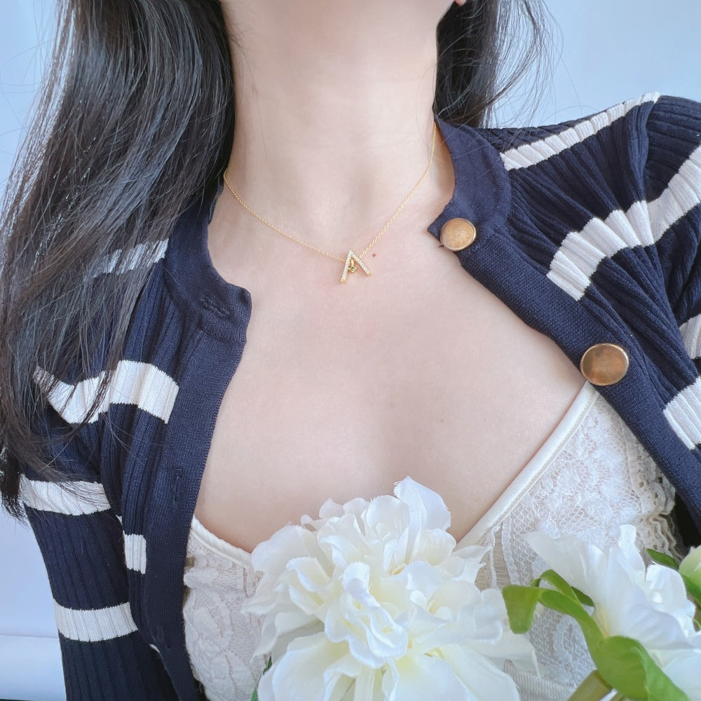 [Kincade Jewelrys]Sparkling "A" Shape Necklace