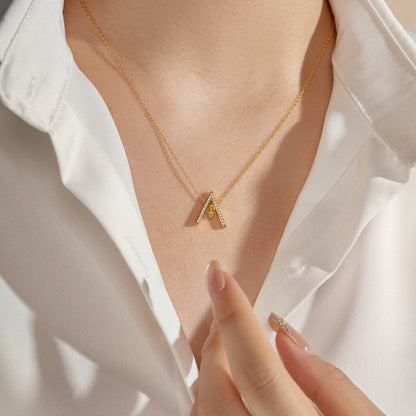 [Kincade Jewelrys]Sparkling "A" Shape Necklace