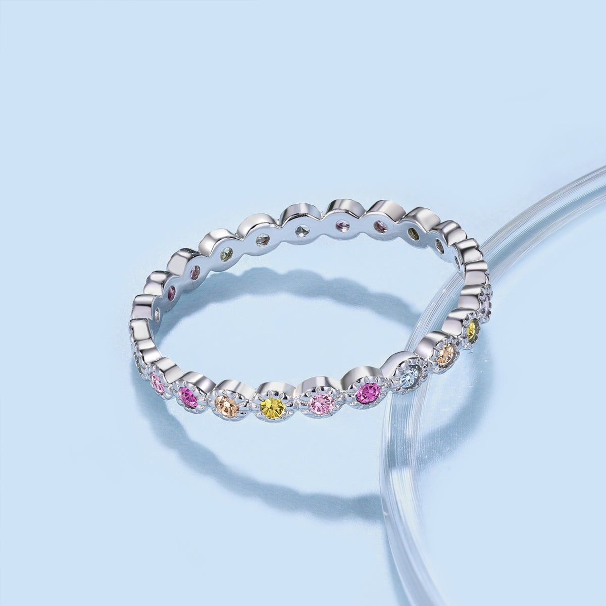 [Kincade Jewelrys]Radiant Sparkling Round Cut Daily Ring
