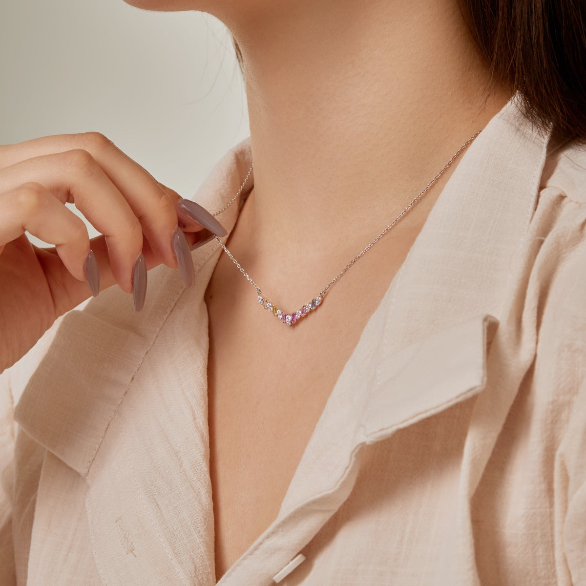 [Kincade Jewelrys]Dazzling Rainbow Necklace