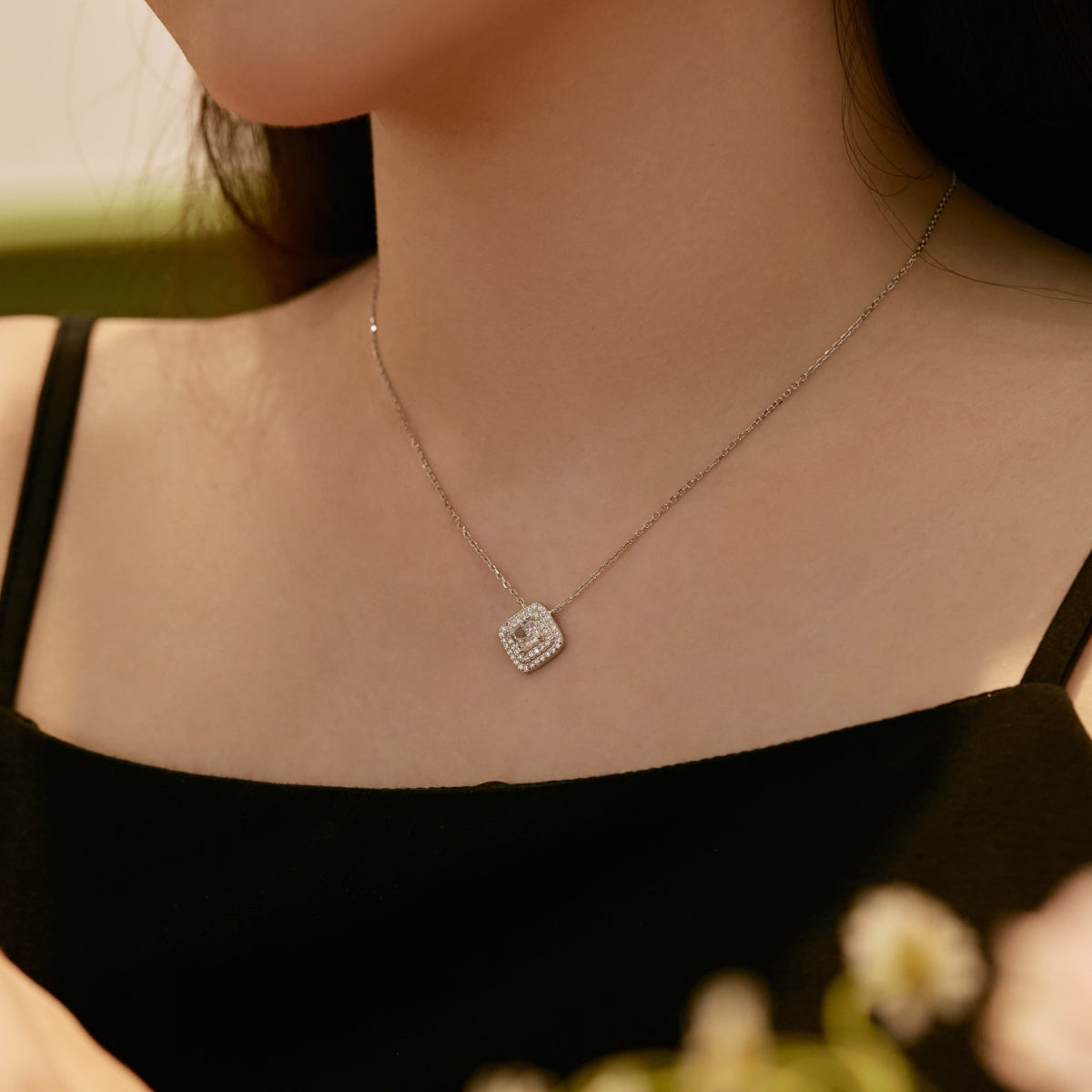 [Kincade Jewelrys]Sparkling Asscher Cut Necklace
