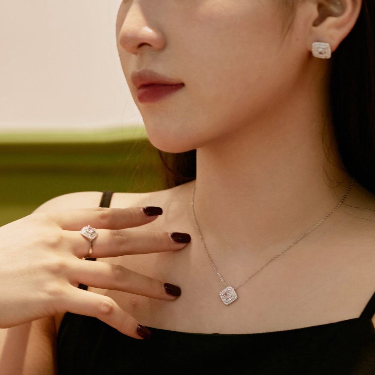 [Kincade Jewelrys]Sparkling Asscher Cut Necklace