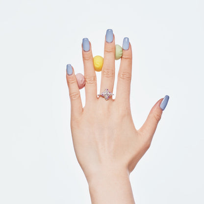 [Kincade Jewelrys]Luxurious Colorful Flower Shape Banquet Ring