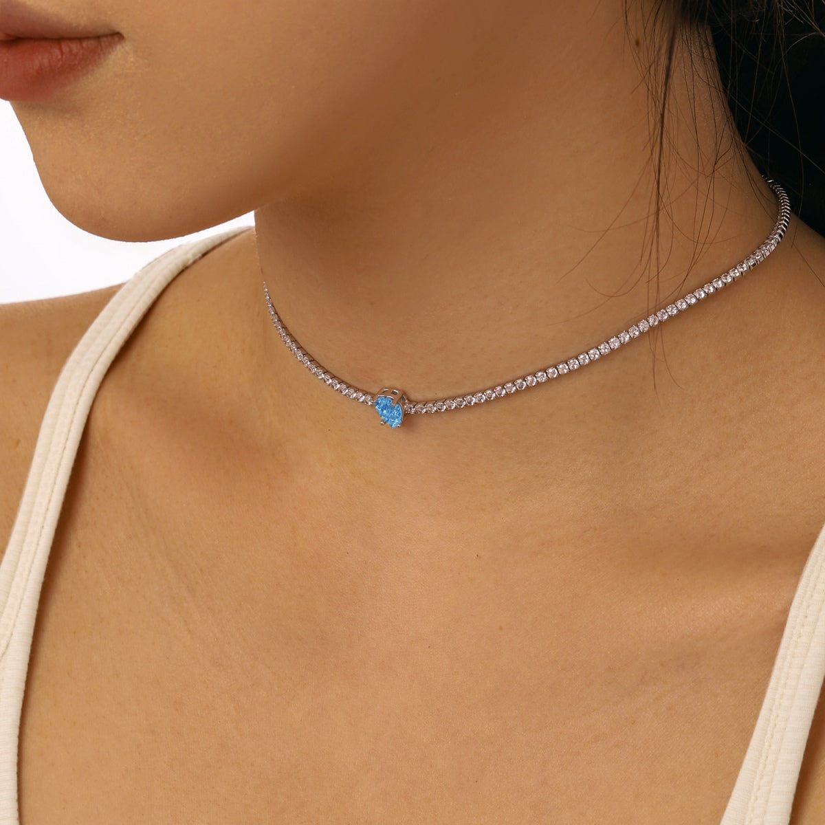 [Kincade Jewelrys]1.0 carat Unique Pear Cut Tennis Necklace