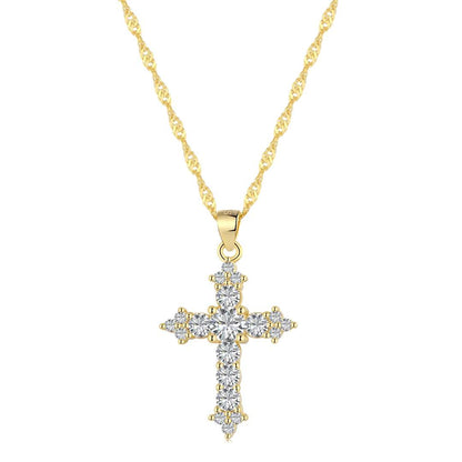 [Joyas Kincade]Delicado collar con forma de cruz