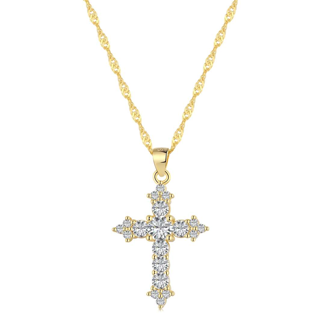 [Joyas Kincade]Delicado collar con forma de cruz