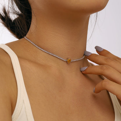 [Kincade Jewelrys]1.0 carat Unique Pear Cut Tennis Necklace