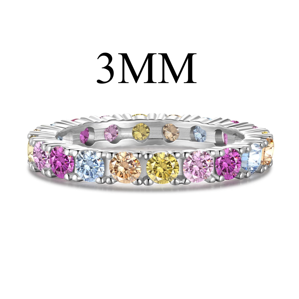 [Kincade Jewelrys]Dazzling Lustrous Round Cut Tennis Ring