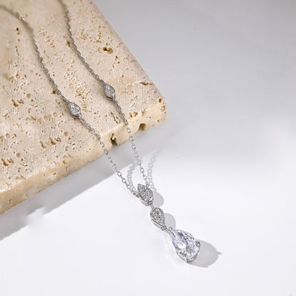 [Kincade Jewelrys]Dazzling Pear Cut Necklace