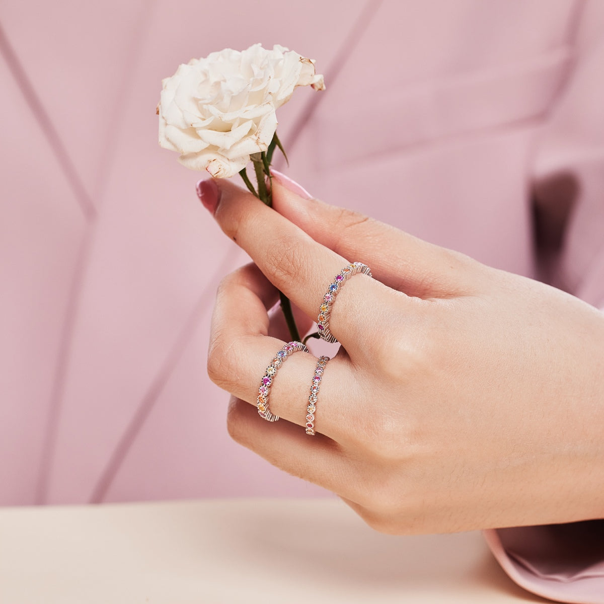 [Kincade Jewelrys]Unique Scintillating Round Cut Daily Ring