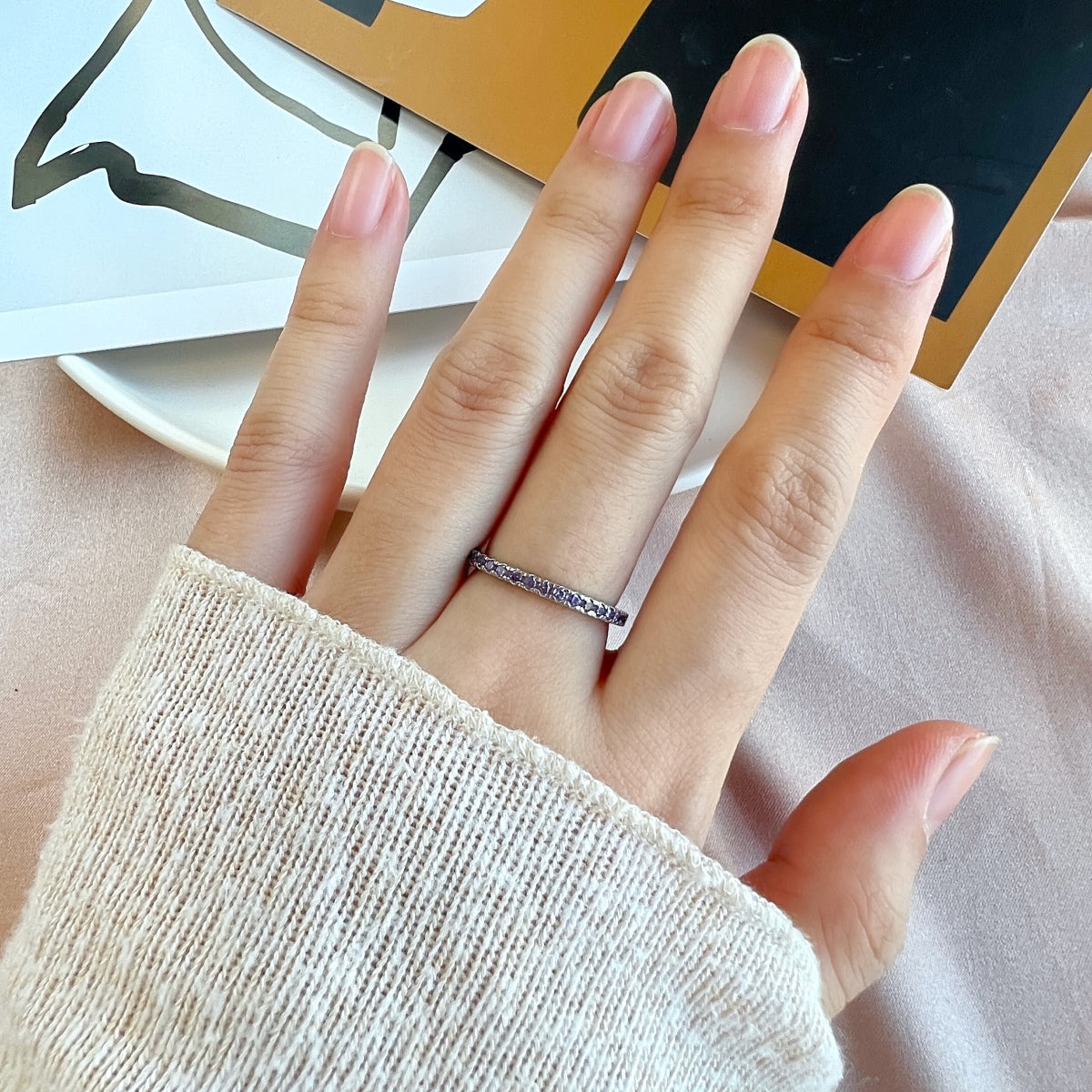 [Kincade Jewelrys]Delicate Sparkling Round Cut Daily Ring