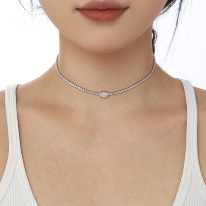[Kincade Jewelrys]1.0 Carat Shining Oval Cut Necklace