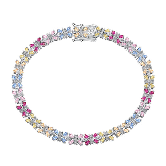 [Kincade Jewelrys]Radiant Colorful Emerald Cut Party Bracelet