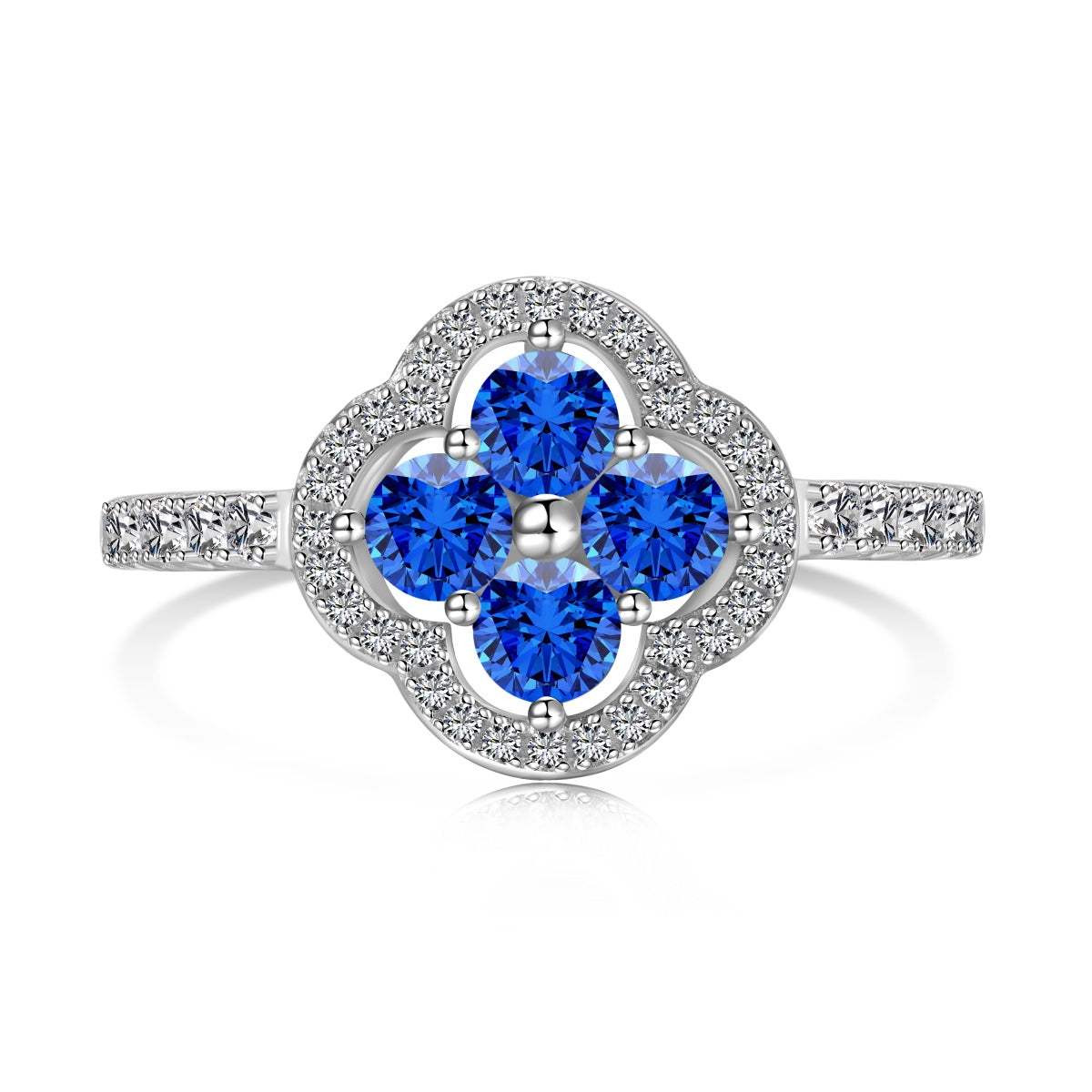 [Joyas Kincade] Anillo con diseño de flor de trébol de cuatro hojas