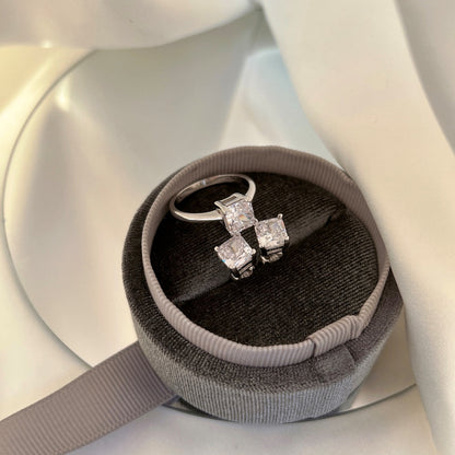 [Kincade Jewelrys]1.0 Carat Radiant Princess Cut Wedding Earrings