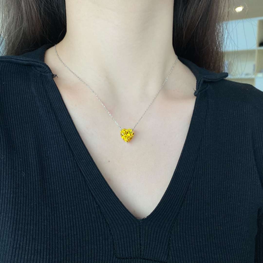 [Kincade Jewelrys]6.0 carat Radiant Heart Shape Necklace