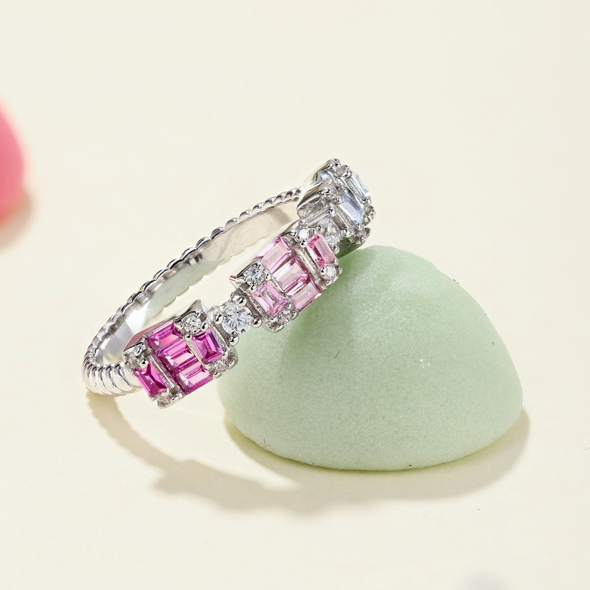 [Kincade Jewelrys]Unique Colorful Emerald Cut Party Ring