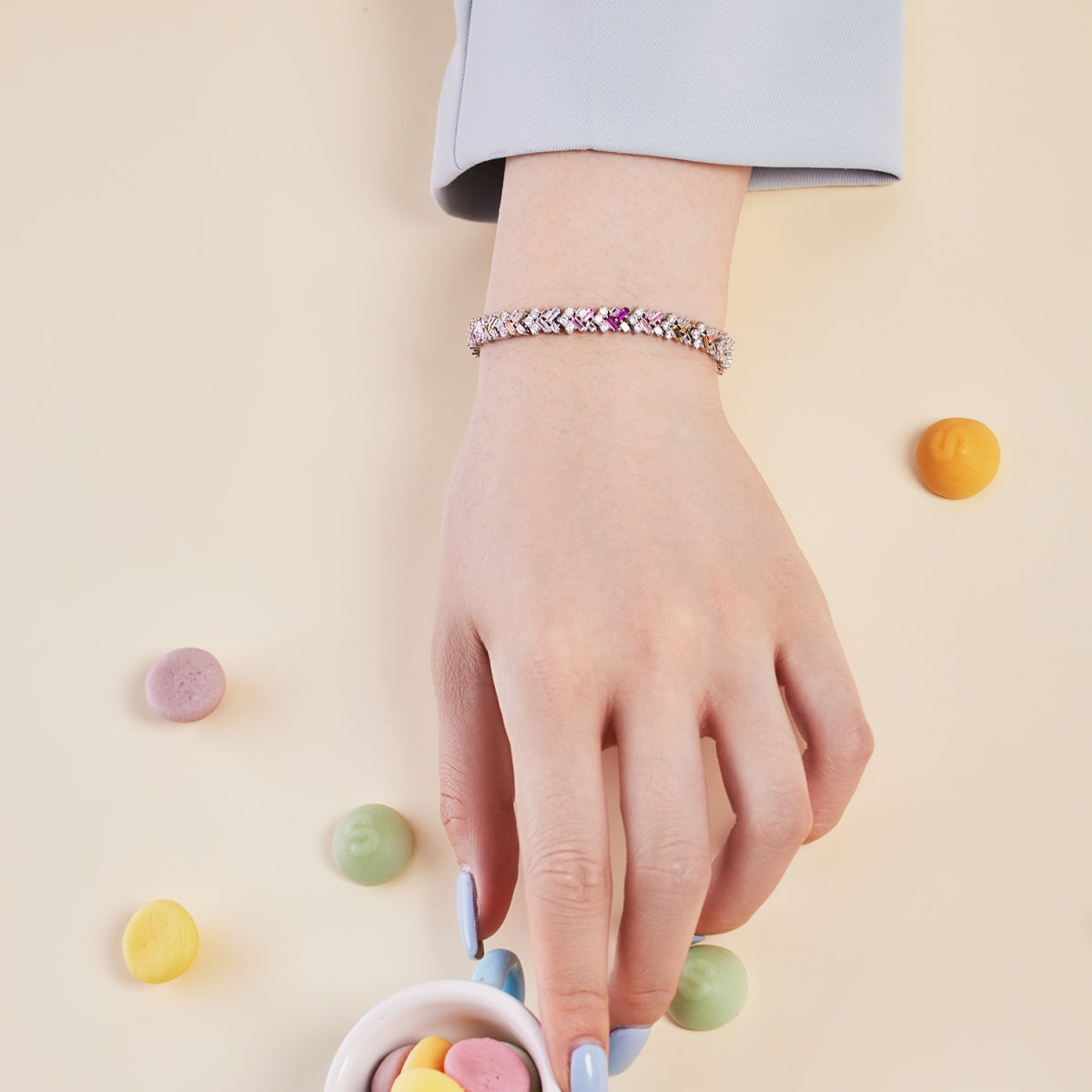 [Kincade Jewelrys]Dazzling Unique Multi Shape Daily Bracelet