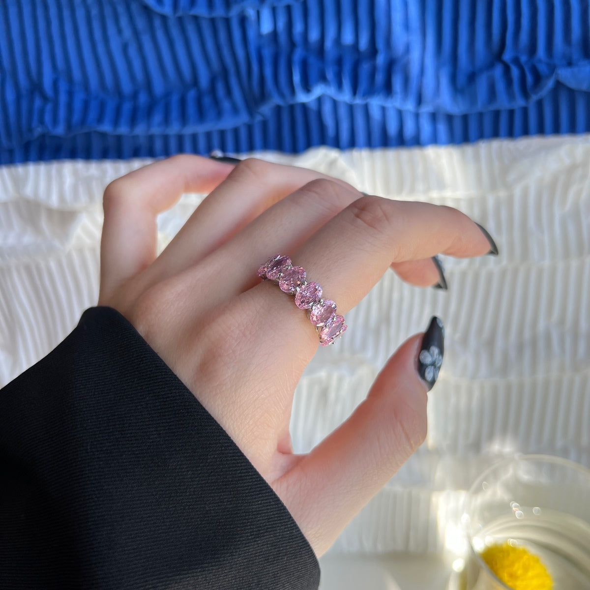 [Kincade Jewelrys]Dainty Elongated Cushion Cut Tennis Ring