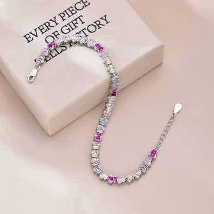 [Kincade Jewelrys]Delicate Colorful Emerald Cut Party Bracelet