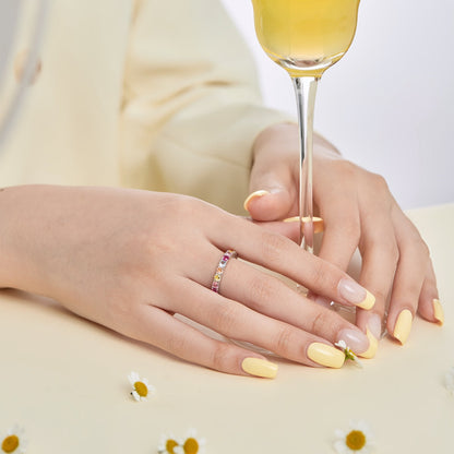 [Kincade Jewelrys]Dazzling Lustrous Round Cut Tennis Ring