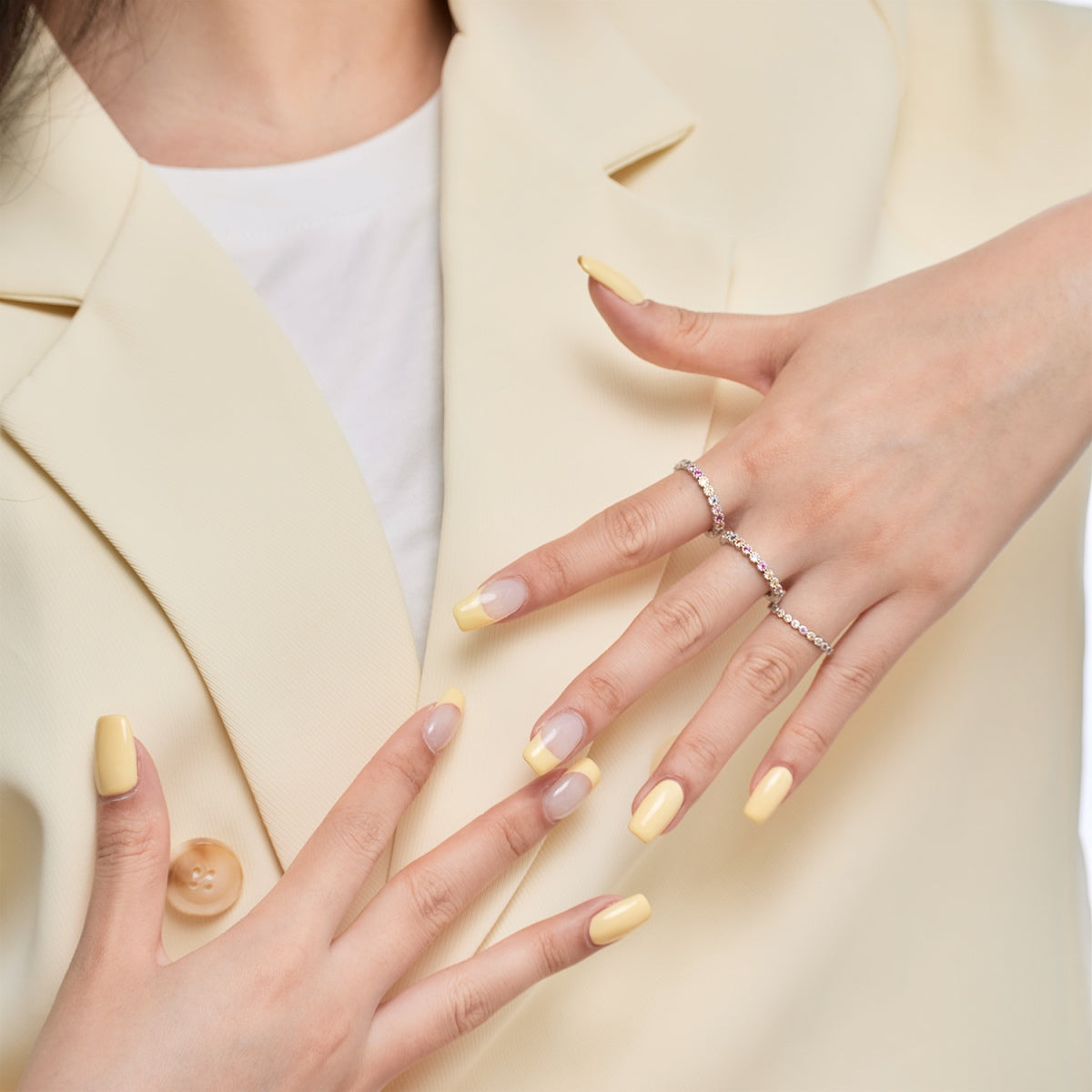[Kincade Jewelrys]Dazzling Lustrous Round Cut Tennis Ring