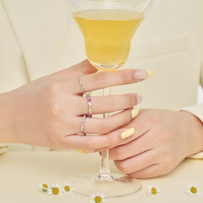 [Kincade Jewelrys]Dazzling Lustrous Round Cut Tennis Ring