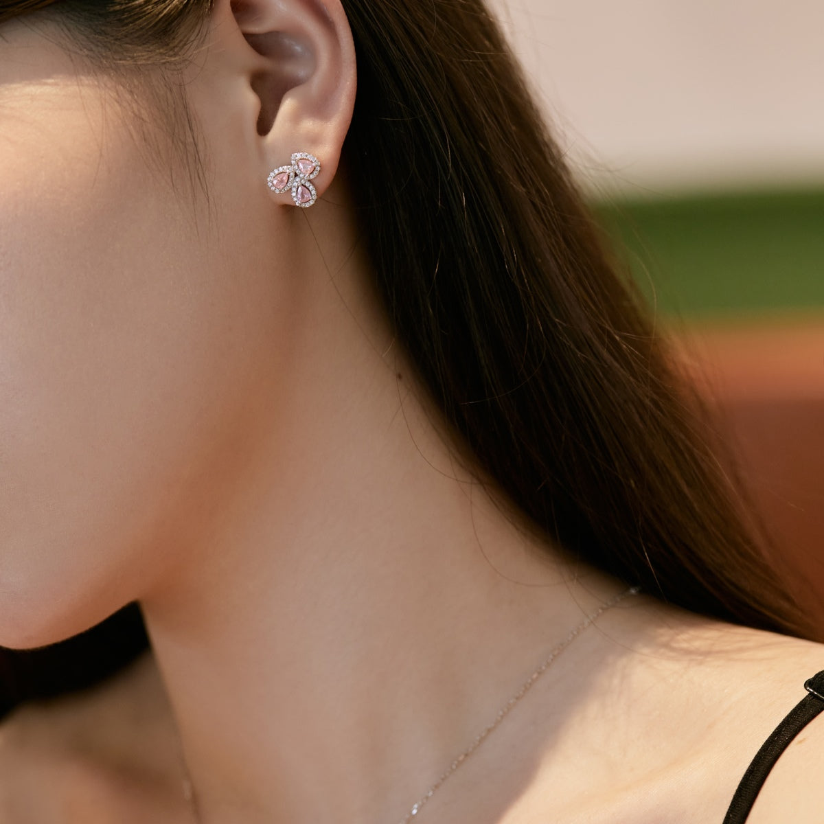 [Kincade Jewelrys]Ornate Flower Shape Pear Cut Lover Earrings