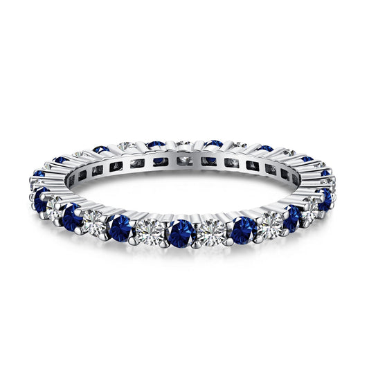 [Kincade Jewelrys]Exquisite Colorful Round Cut Tennis Ring