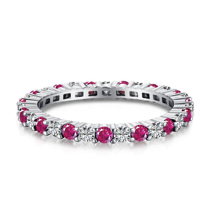 [Kincade Jewelrys]Exquisite Colorful Round Cut Tennis Ring