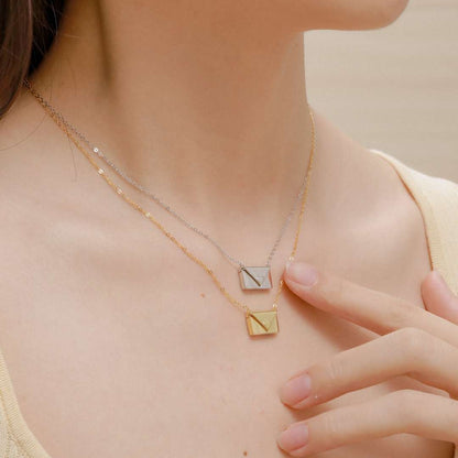 [Kincade Jewelrys]Envelope Heart Shape Mother's Day Necklace