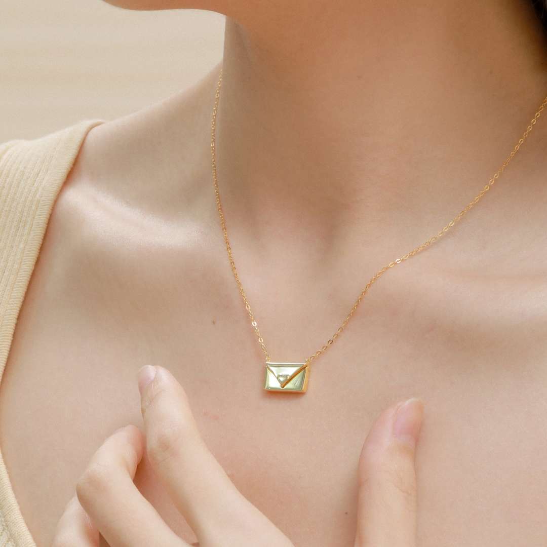 [Kincade Jewelrys]Envelope Heart Shape Mother's Day Necklace