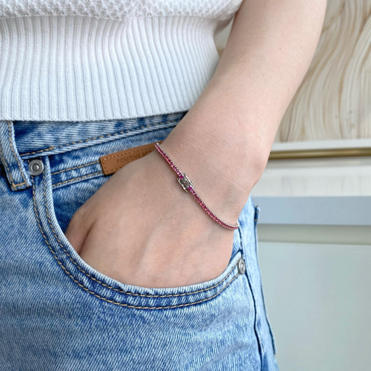 [Kincade Jewelrys]Dazzling Colorful Round Cut Daily Bracelet