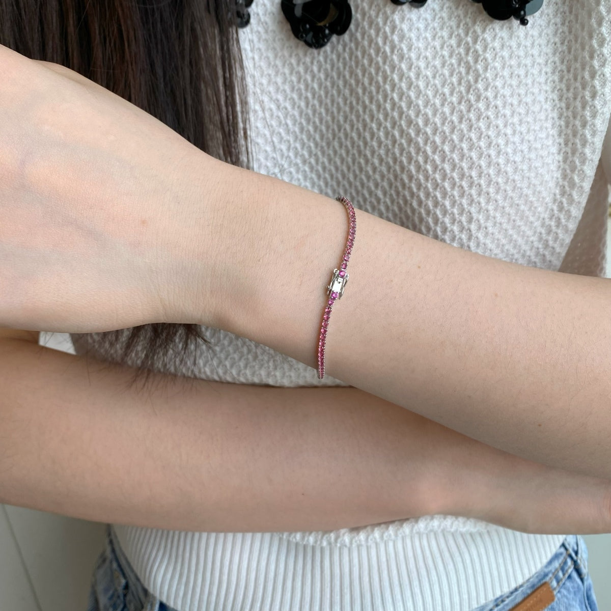 [Kincade Jewelrys]Dazzling Colorful Round Cut Daily Bracelet