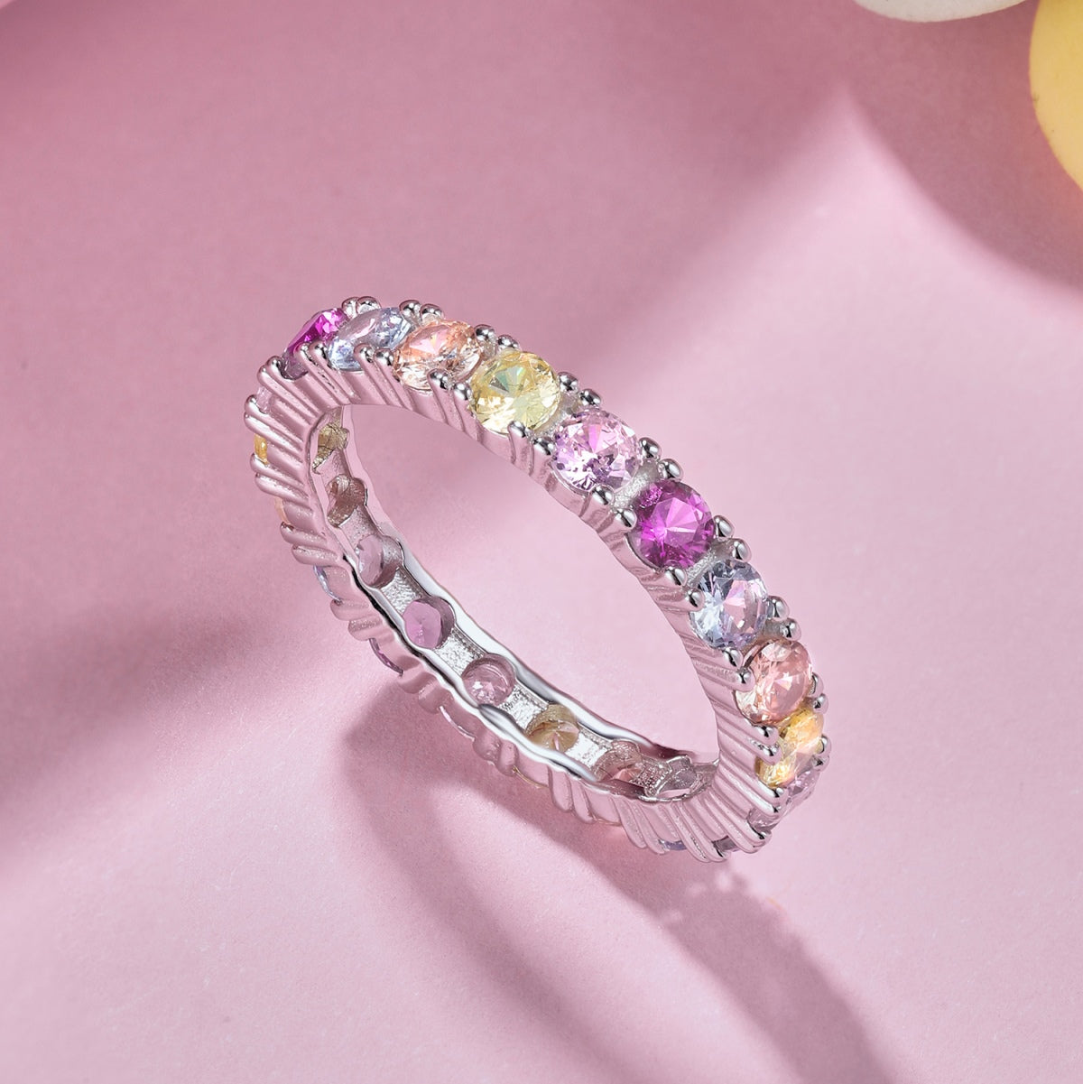 [Kincade Jewelrys]Dazzling Lustrous Round Cut Tennis Ring