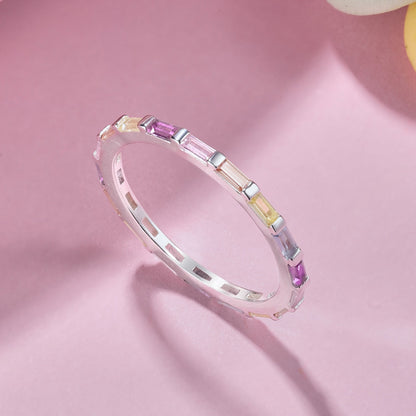 [Kincade Jewelrys]Exquisite Multicolored Emerald Cut Daily Ring