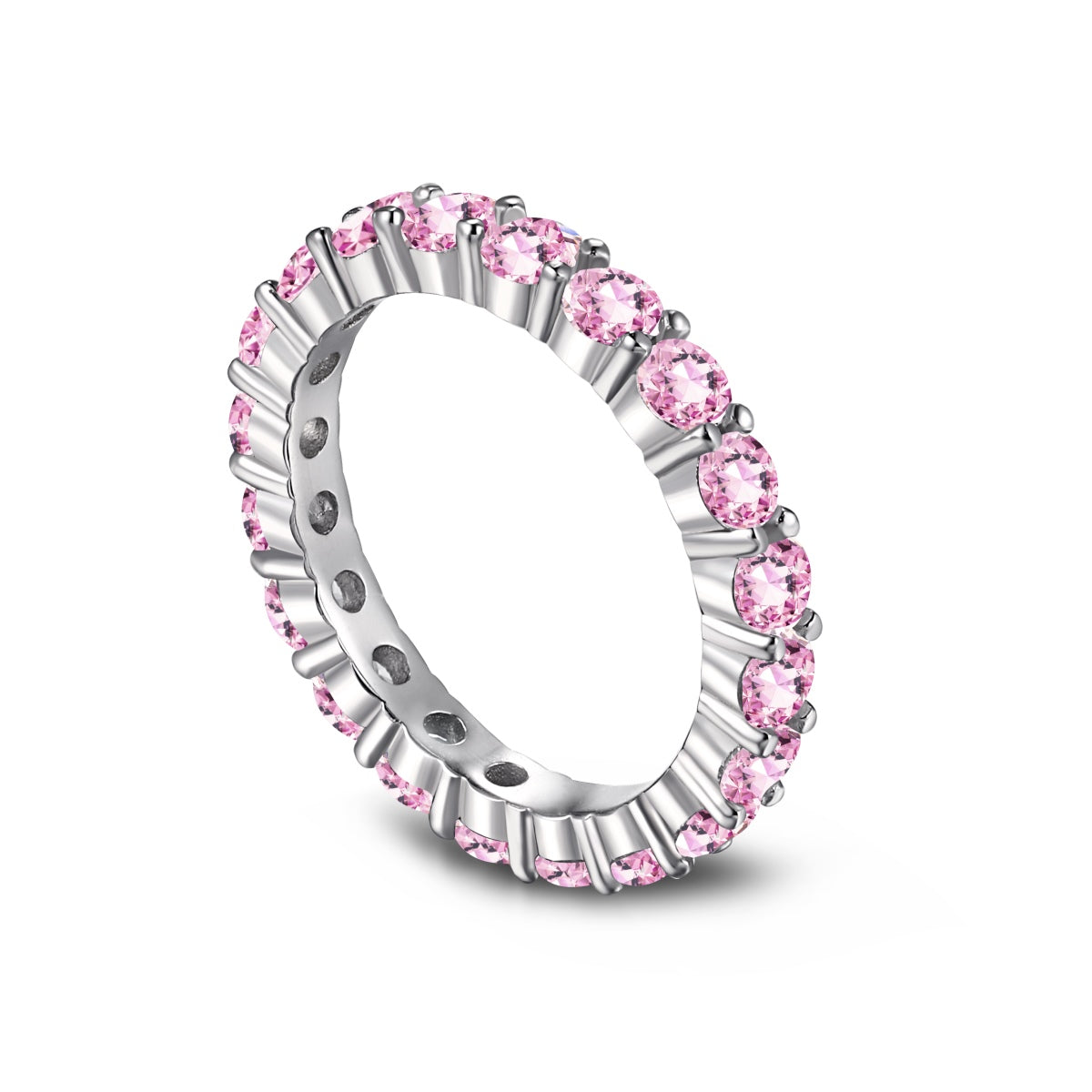 [Kincade Jewelrys]Sparkling Round Cut Tennis Ring