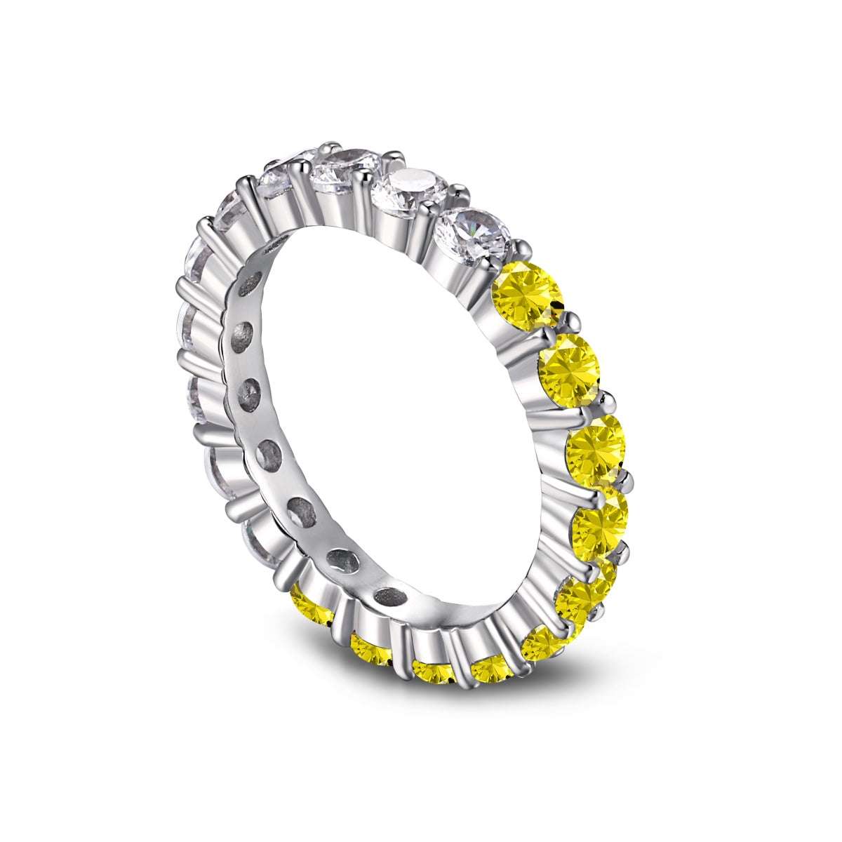 [Kincade Jewelrys]Sparkling Round Cut Tennis Ring