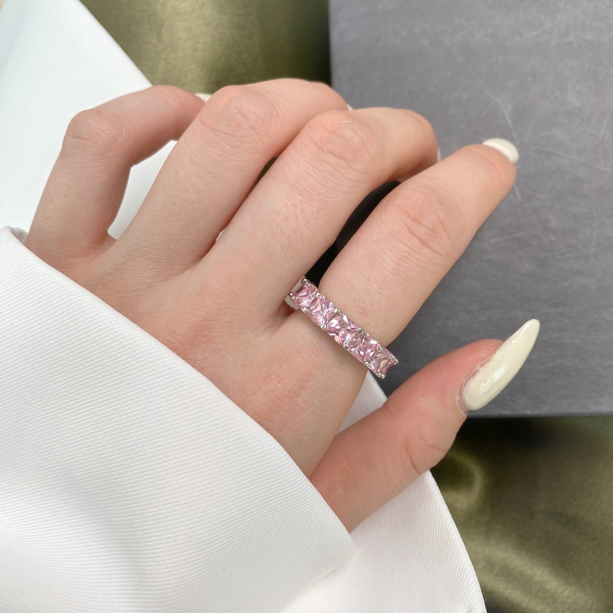 [Kincade Jewelrys]Elegant Princess Cut Tennis Ring